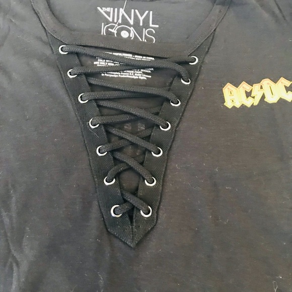 Torrid- AC/DC V neck cross cross tee - Picture 4 of 6
